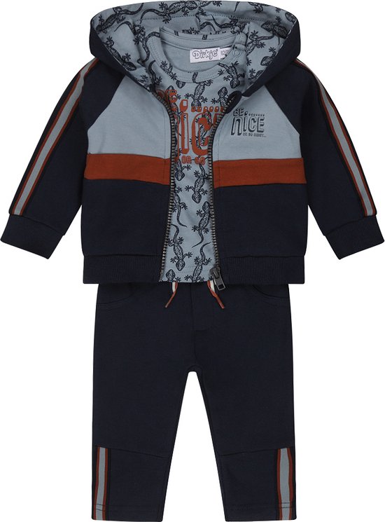 Volunboy Babypak voor jongens, kledingset met vlinderdas bretels, broek, romperpak, blauw, 3-4 Jahre