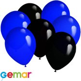 30 ballonnen Blauw en Zwart (Ook geschikt voor Helium)