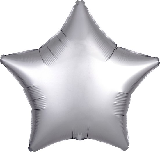 Amscan - Folieballon Satin Luxe Platinum Ster, 43 cm