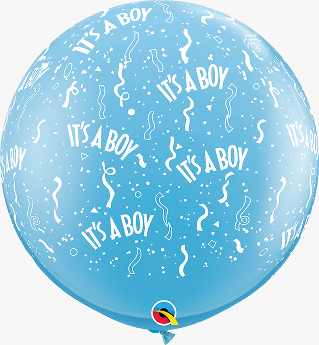 Qualatex - Megaballon Bedrukt Its A Boy Blauw 95 cm (2 stuks)
