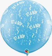 Qualatex - Megaballon Bedrukt Its A Boy Blauw 95 cm (2 stuks)