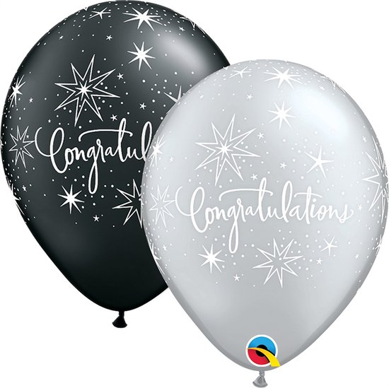 Qualatex - Qtex ballonnen elegant Congratulations (25 stuks)