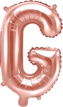 Partydeco - Folieballon Rose Gold Letter G (35 cm)