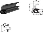 VRR - U-profiel - Klemprofiel rubber - randbescherming 2-4 mm met lip 028 - Per 5,10 of 50 meter