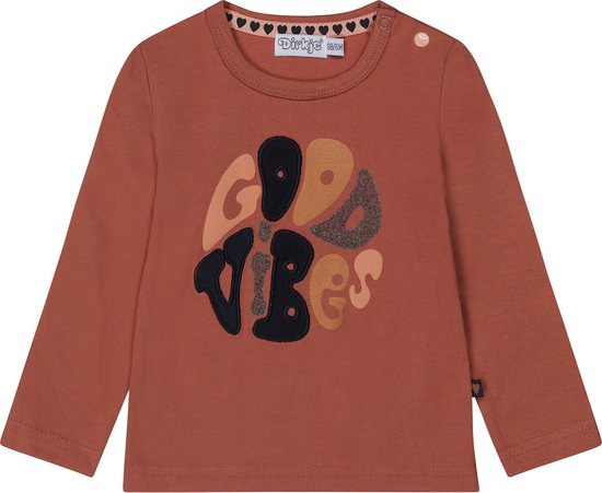 DIRKJE Camiseta Manga Larga Niños - Algodón Verde Letras Estampadas Talla 68 4-6 Meses