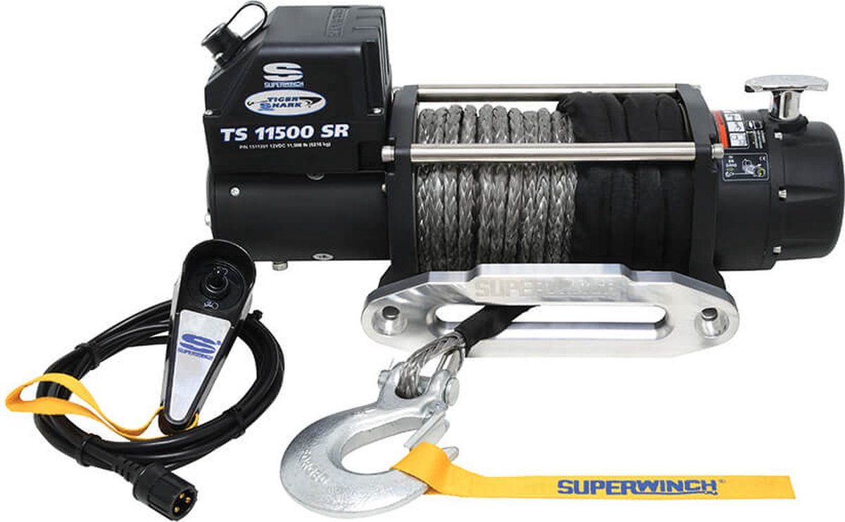 Superwinch Tiger Shark 11500 SR 12V 5216kg elektrische lier met