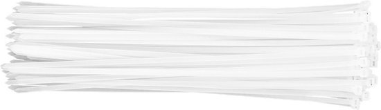 NEO Kabelbinders / Tie-rips 7,6 x 500 mm WIT, 75 stuks