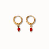 ByNouck Jewelry - Boucles d'oreilles Boucles d'oreilles Cube - Bijoux - Femme - Plaqué or - Rouge - Boucles d'oreilles