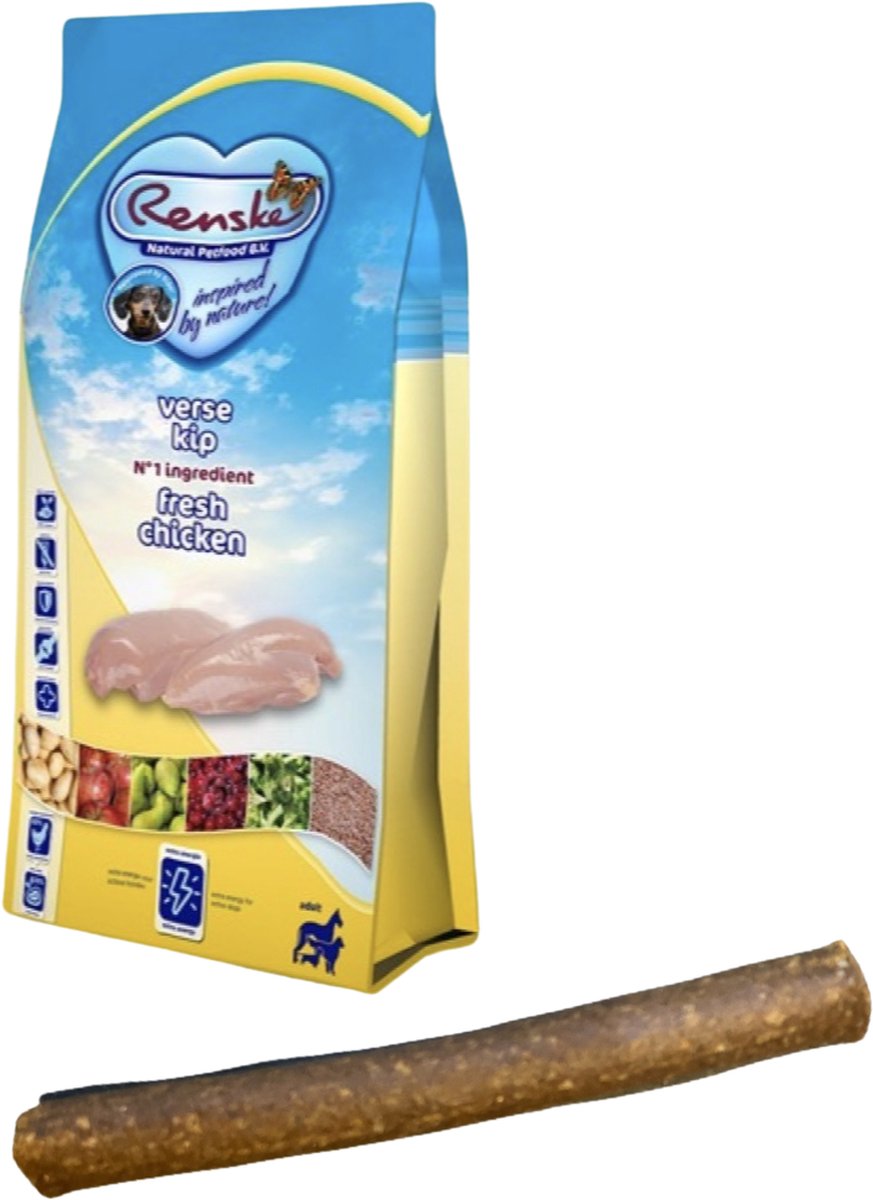 Renske - Super Premium Kip Graanvrij - 12 KG - Hondenvoer + Gratis Snack