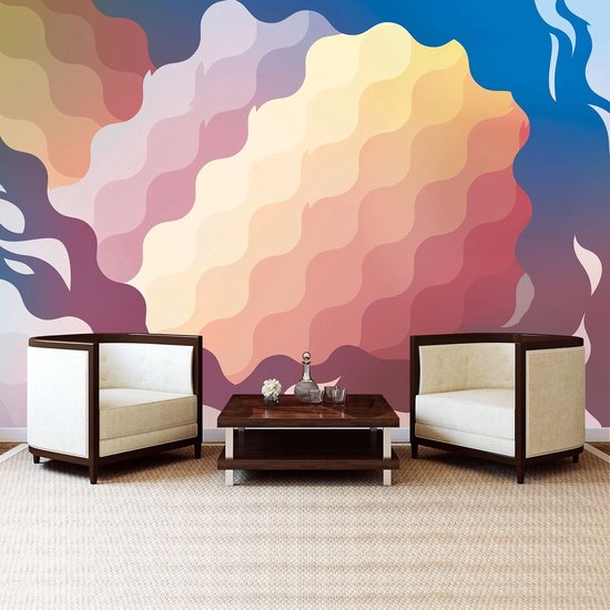 Behang Abstract Fotobehang - Vlies Behang - Abstract Kunst Patroon - 208 x 146 cm | bol