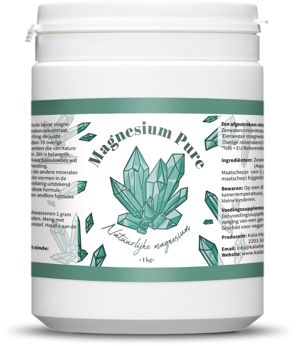 Magnesium Complex Poeder - 1kg - Draagt bij aan een normale Spierfunctie en ondersteunt bij Moeheid en Uitputting - Kala Health