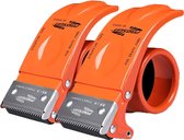Tape dispenser - Duo pack - Tape roller - Plakbandhouder - Ergonomische tape roller - Oranje - 2 stuks