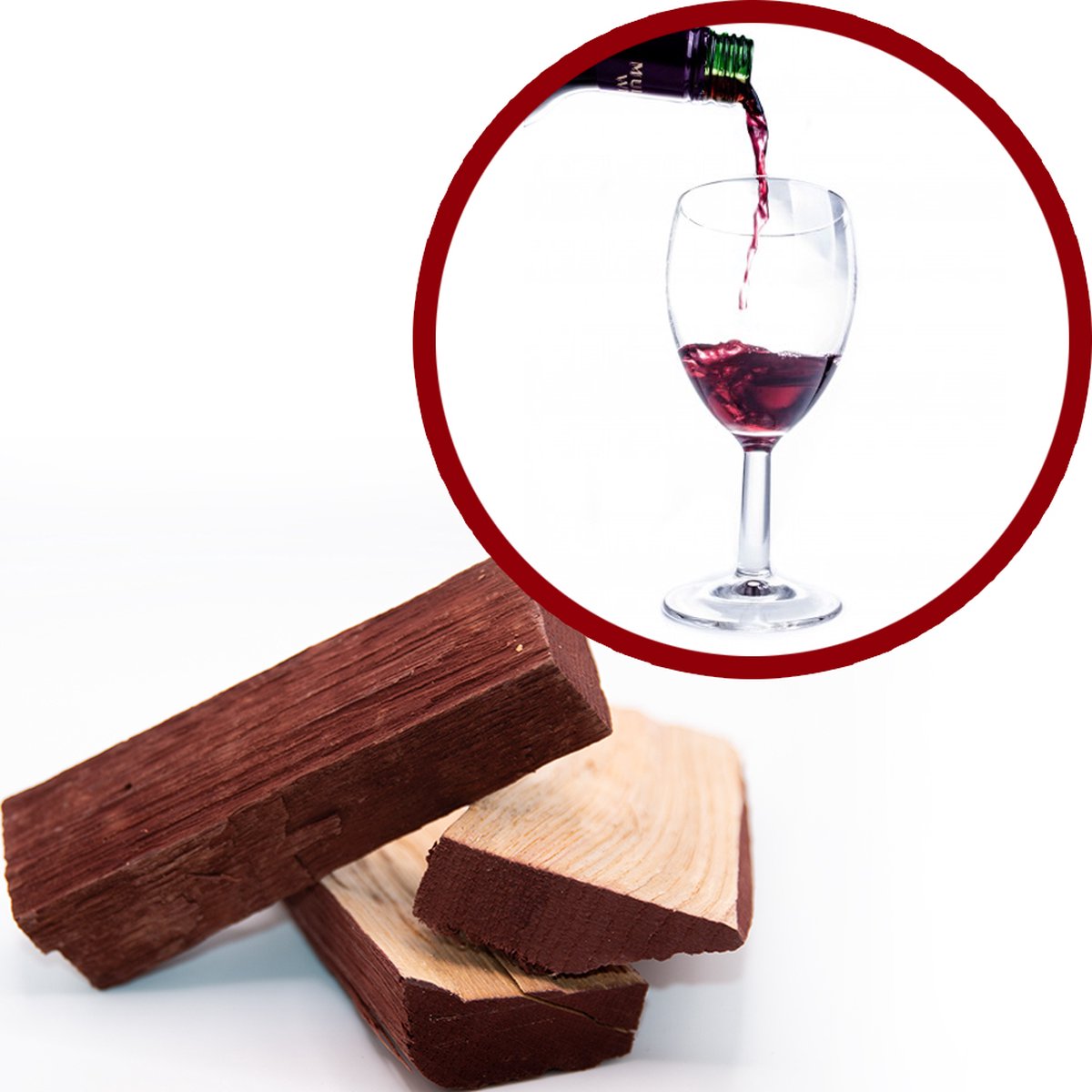 Rode wijn BBQ Chunks | 1 kilogram Wijnchunks | Red Wine rookhout | STOCERS