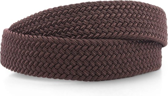 Safekeepers Bruin Elastische Riem – Gevlochten Stretch – Nikkelvrij