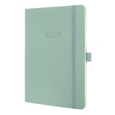 Sigel agenda 2024 - Conceptum - A5 - softcover - 2 pagina's / 1 week - mint groen - SI-C2438
