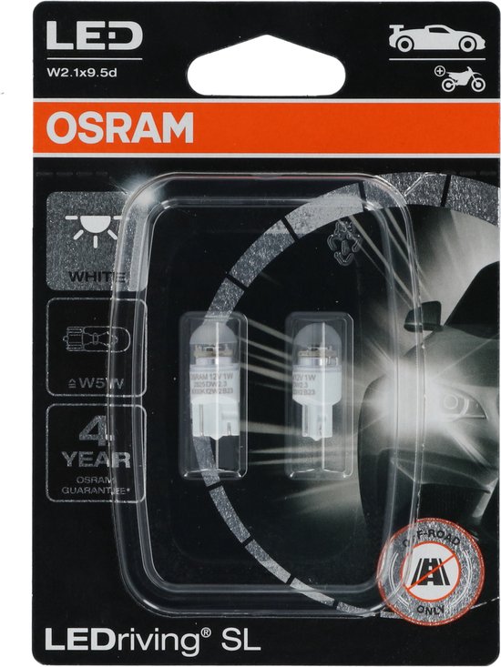 Gloeilamp voor de auto Osram OS2825DWP-02B 0,8 W 6000K W5W | bol