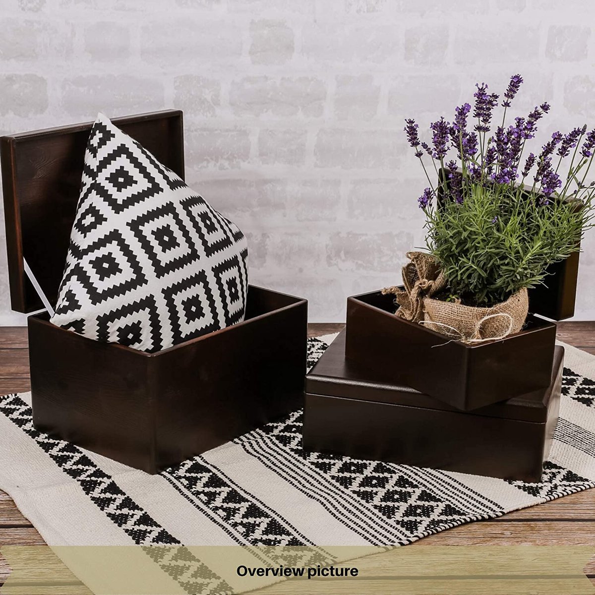 Creative Deco Grote Effen HoutenDoos Kist Grijs | 40 x 30 x 13 cm ( /- 1 cm) | met Handgrepen | Perfect voor , Documenten, Kostbaarheden, Speelgoed en Gereedschap