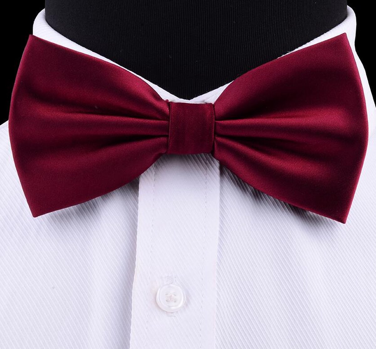 Sorprese Vlinderdas - 100% zijden - bordeaux rood - luxe en chique vlinderstrik - volwassenen - waterafstotend - Cadeau