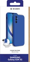 Bigben Connected, Siliconen hoesje voor Samsung Galaxy A34 5G met bijpassende polsband, Blauw