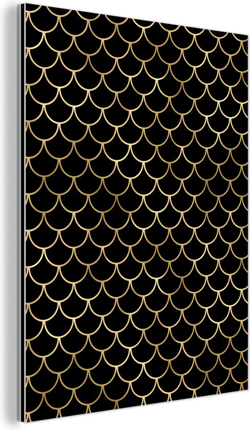 Décoration murale Métal - Peinture Aluminium Industriel - Motifs - Or - Zwart - Luxe - 60x80 cm - Dibond - Photo sur aluminium - Décoration murale industrielle - Pour le salon/chambre