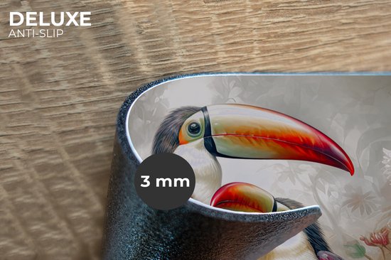 Napperons - 6 pièces - 45x30 cm - Set de table plastique - Toucan - Vogels - Fleurs - Jungle - Assiettes d'assiettes - Décoration pour la table - Accessoires de décoration de table de Cuisine - Tapis Vinyl - Décoration de table