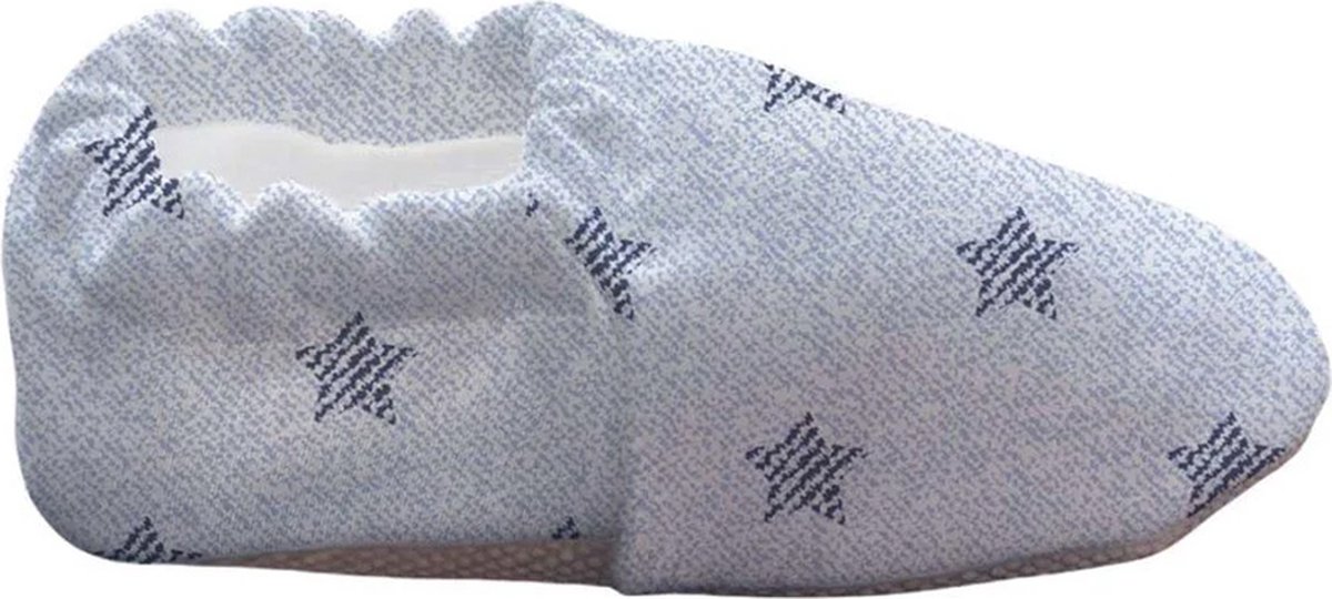 ZOMER Baby Slofjes, Pantoffels, Sloffen, Zacht Katoenen - Blauwe Sterren EU 21-22