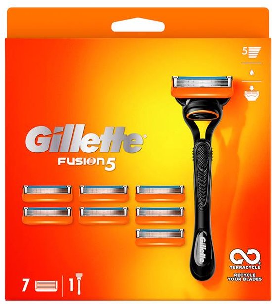 Gillette Fusion 5 - 7ST Navulmesjes + 1 Fusion5 Scheermes houder