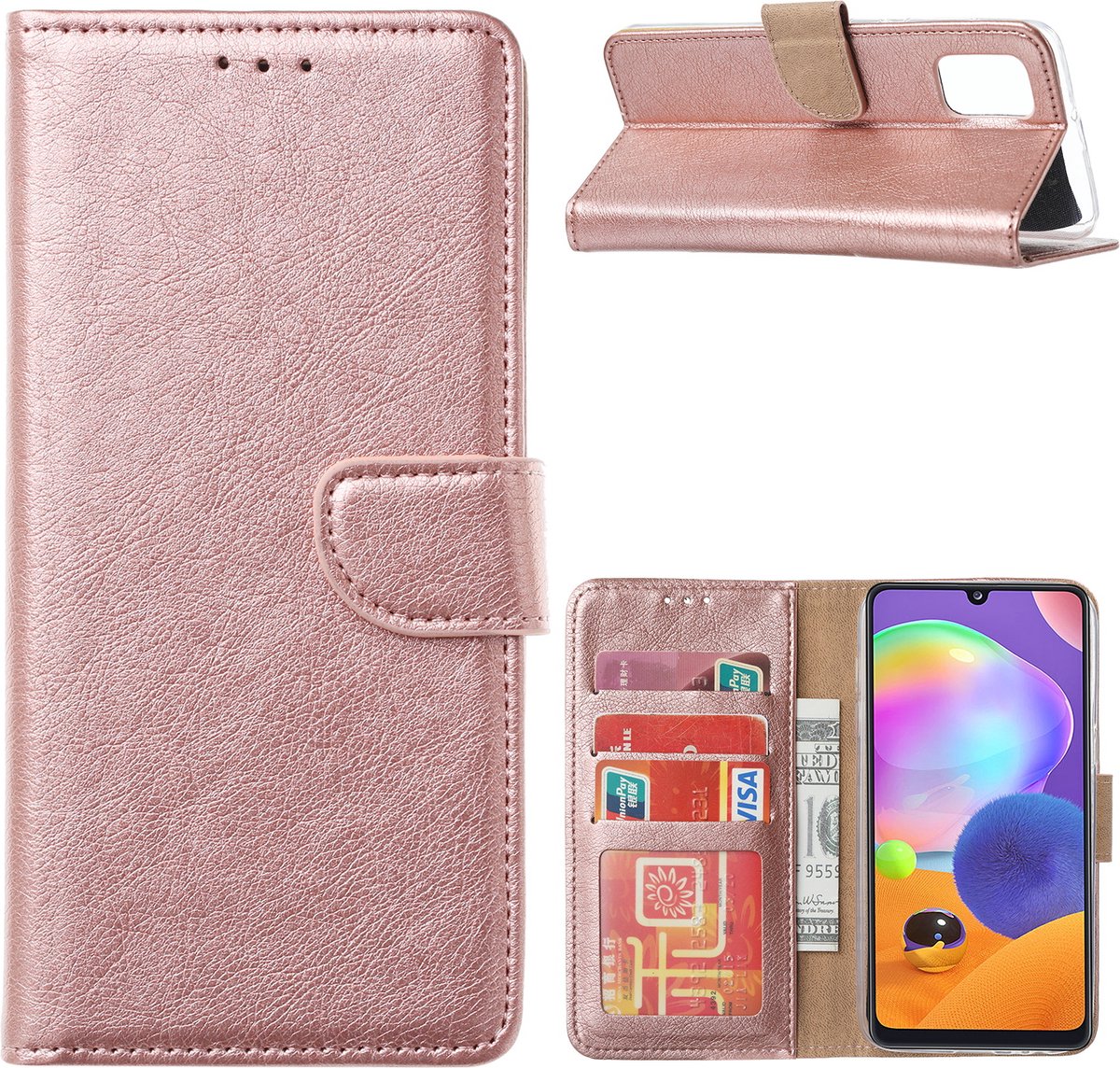 Samsung Galaxy A72 Hoesje Rose met Standaard