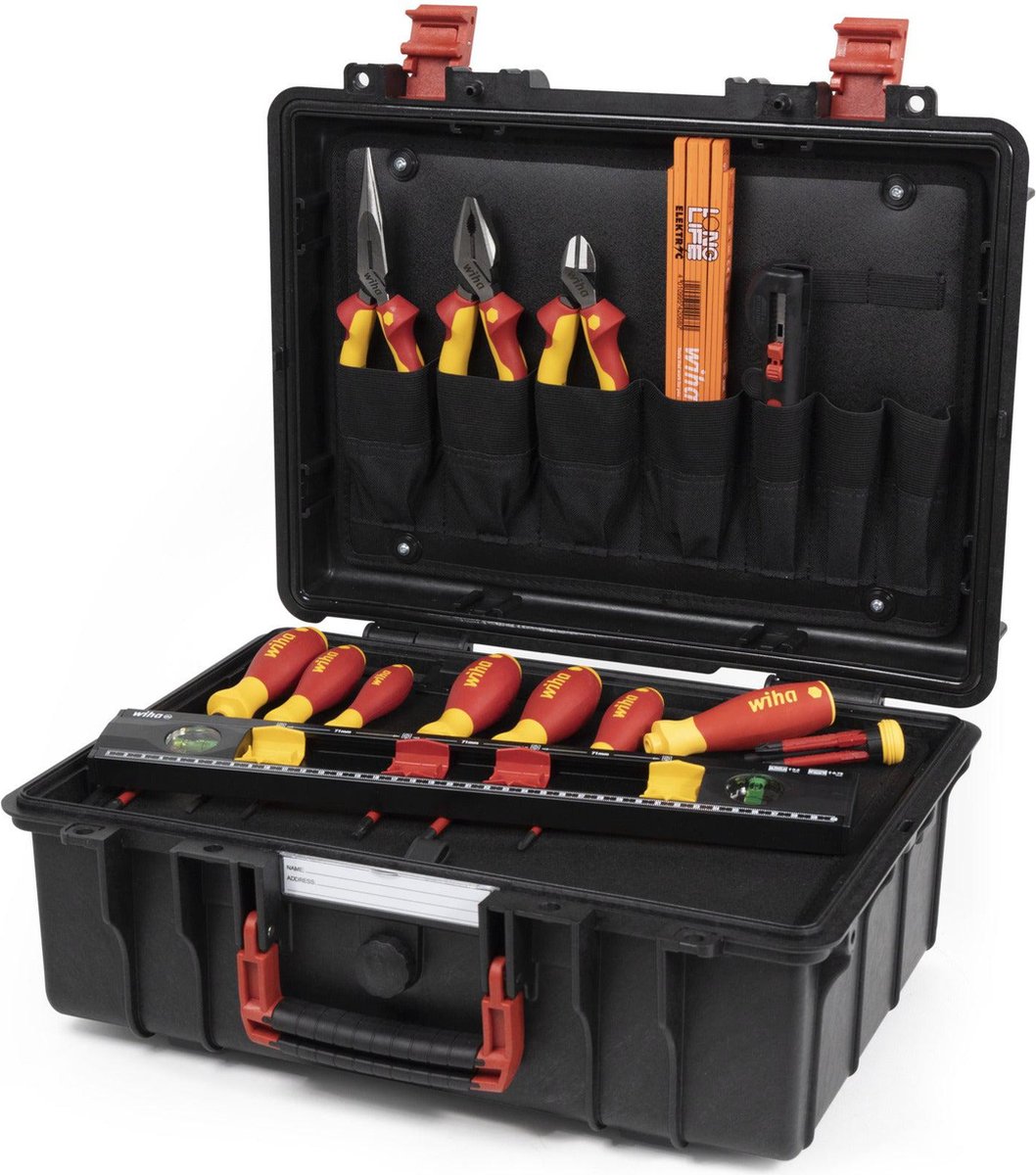 Wiha 45257 Coffret d'outils d'électricien, étanche à la poussière et à  l'eau 39 pcs