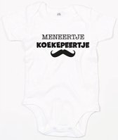 Baby Romper Meneertje Koekepeertje 12-18 maand - Wit - Rompertjes baby met tekst
