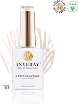 Inveray Gellak- UV/Led - Gel Polish Nr. 38 - Delicacy - Professionele Gelpolish ook voor thuis - HEMA 12 free - Vegan - Pastel kleur - French nails - Roze - Nagellak - Nagels