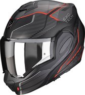 Scorpion EXO-TECH EVO ANIMO Matt Black-Red - Maat XL - Integraal helm - Scooter helm - Motorhelm - Zwart