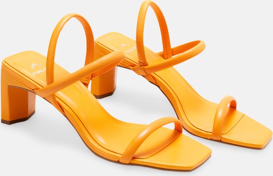 Mangará Dames schoenen Palmito Geitenleer - 6,5cm blokhak - Oranje - Maat 39