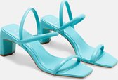 Mangará Dames schoenen Palmito Geitenleer - 6,5cm blokhak - Turquoise - Maat 38