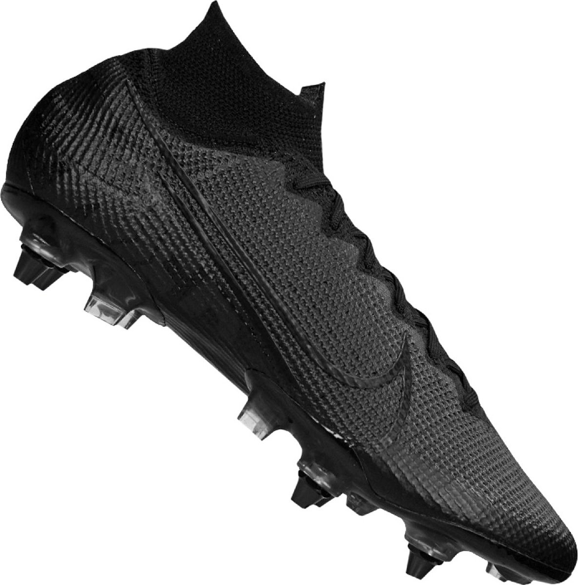 Zwarte Nike Mercurial Superfly Elite SG-PRO voetbalschoenen, maat 40.5, met elastische kraag voor extra ondersteuning.