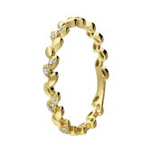 Lucardi Dames Zilveren goldplated ring blad - Ring - 925 Zilver - Goudkleurig - 17.5 / 55 mm