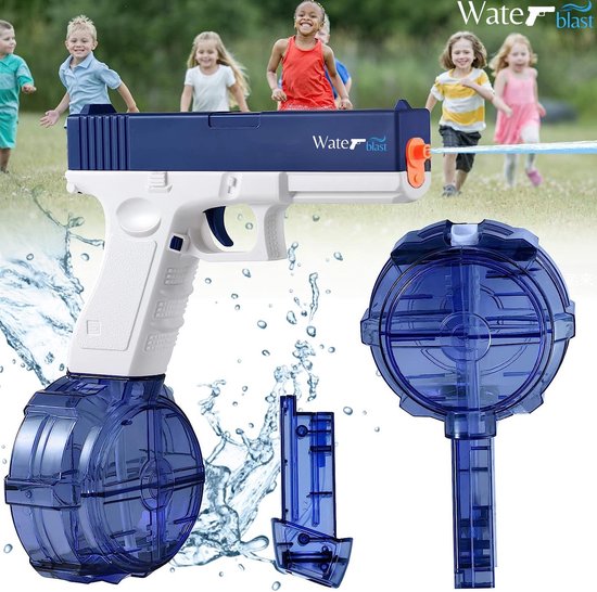 Elektrisch Waterpistool Voor Kinderen En Volwassenen – Automatisch, 2 Verwisselbare Magazijnen (500cc + 60cc), Bereik Tot 5 Meter, USB-oplaadbaar, Perfect Voor Strand En Zwembad