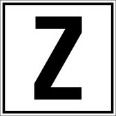 Letter sticker A-Z, per stuk Letter Z 100 x 100 mm