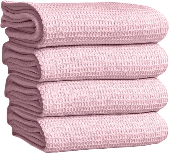 Lot de 10 Torchons couleur gaufré 100% coton