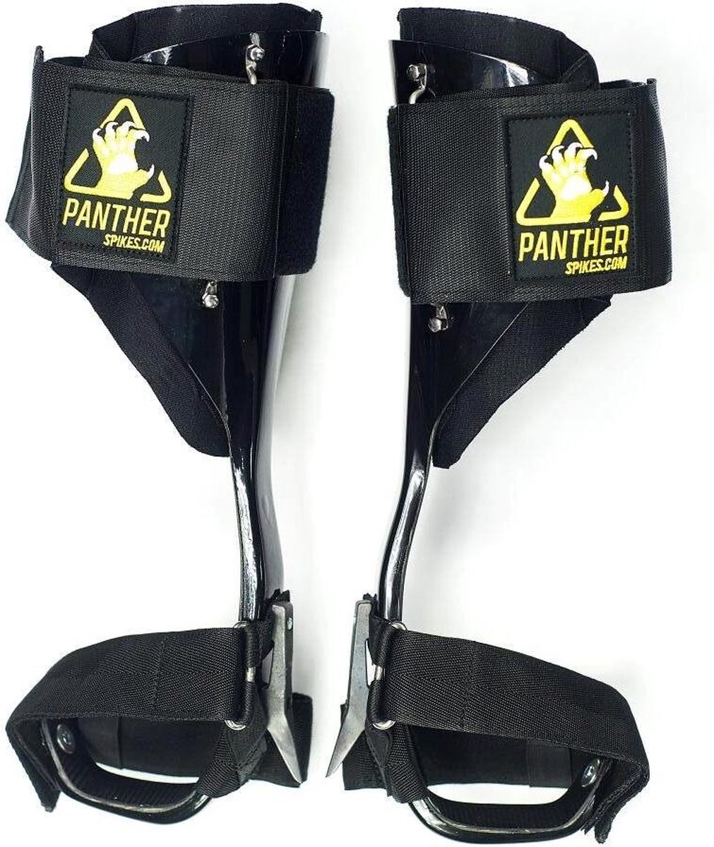 Panther Spikes Klimsporen Carbon Leren Riemen Onder - model 40mm Spikes Middel