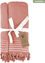 Serviette de hammam - Drap de bain - Drap de plage - Walra - 90x180 cm - Corail
