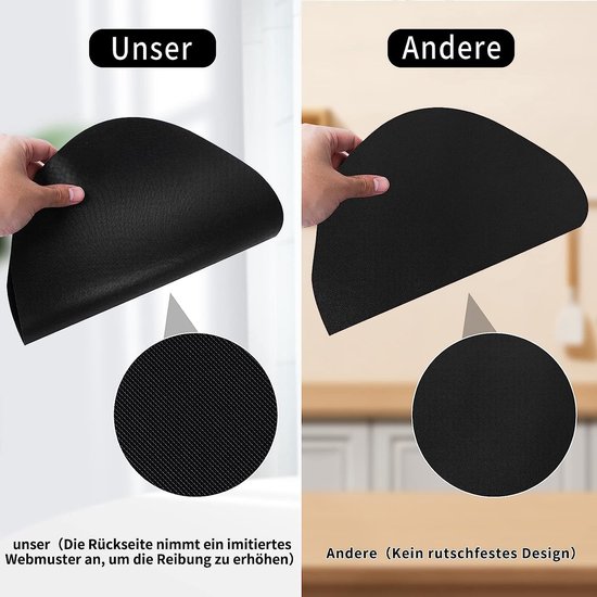 Placemats en onderzetters van leer, afwasbaar, rond, placemats, set van