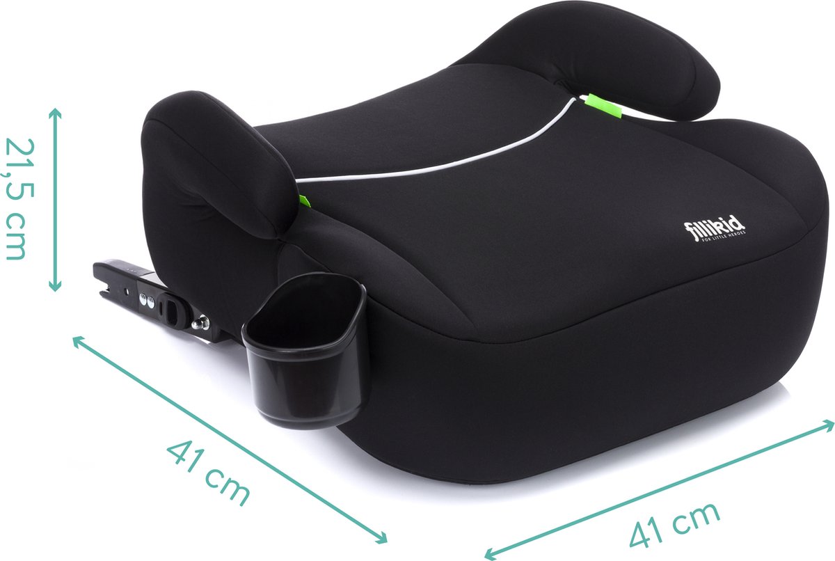 Auto Zitverhoger - I-Size - Isofix - Zwart - Gecertificeerd - Fillikid