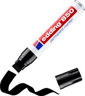edding 850 Marqueur permanent - noir - 1 stylo - pointe biseautée 5-15 mm - pour des marquages larges - sèche vite, résiste à l'eau et aux frottements - pour carton, plastique, bois, métal, verre
