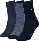 Tommy Hilfiger dames giftbox 3P sokken basic print blauw - 35-38
