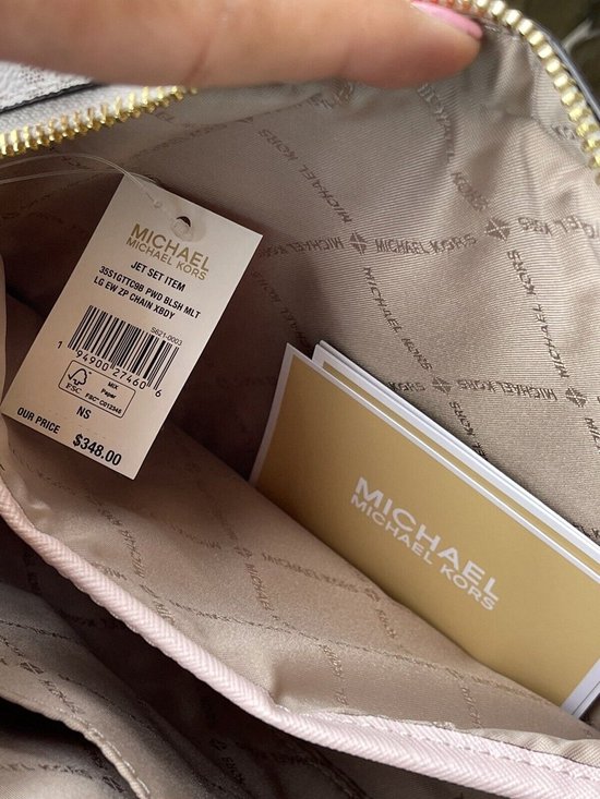 MICHAEL Michael Kors Jet Set Large East West Saffiano Leather Crossbody Bag  Handbag ( Signature) in Brown