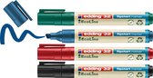 edding 32 EcoLine Marqueur pour chevalets - multi-couleur - étui de 4 stylos - pointe biseautée 1-5 mm - pour papier ou tableau de conférence - ne déborde pas - ne sèche pas - rechargeable