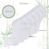 Chaussettes en Bamboe , Sneaker, Femme et Homme, Court, Antibacterieel, 6 Paires, Wit, 39-42
