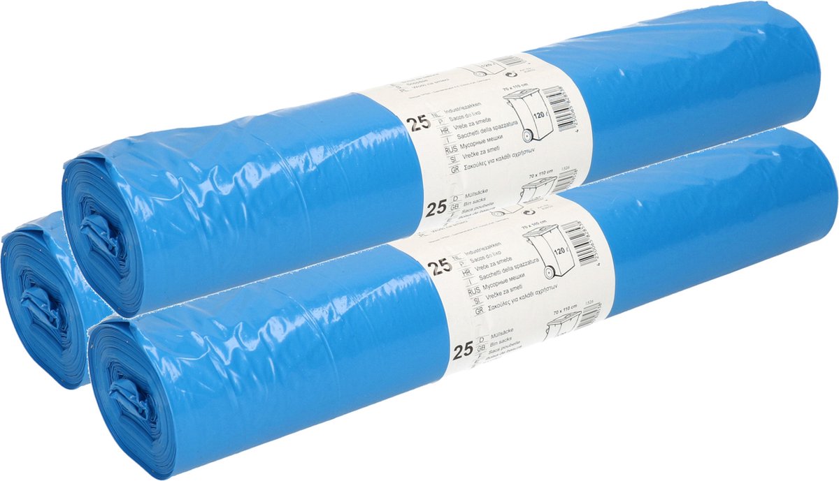 Goedkoopste Papstar 75x stuks afvalzakken/vuilniszakken - 120 liter - blauw - containerzakken