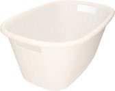 Witte kunststof wasmand 35 liter - Wasmanden/wasgoedmanden - Huishoudelijke producten/artikelen - Huishouden
